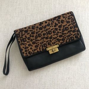 Fossil Leopard Clutch with Wristlet - Leather